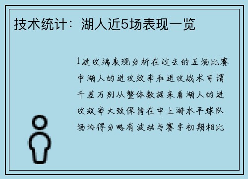 技术统计：湖人近5场表现一览